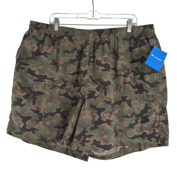 Columbia Sandy River II Printed Shorts Womens 2X Green Camo Outdoor NWT SS-2069 - Picture 1 of 12